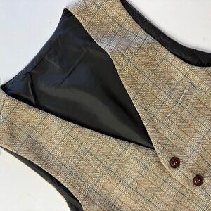 Men's Vest Voboom Jeans Wool Blend Small Tweed 6-Button